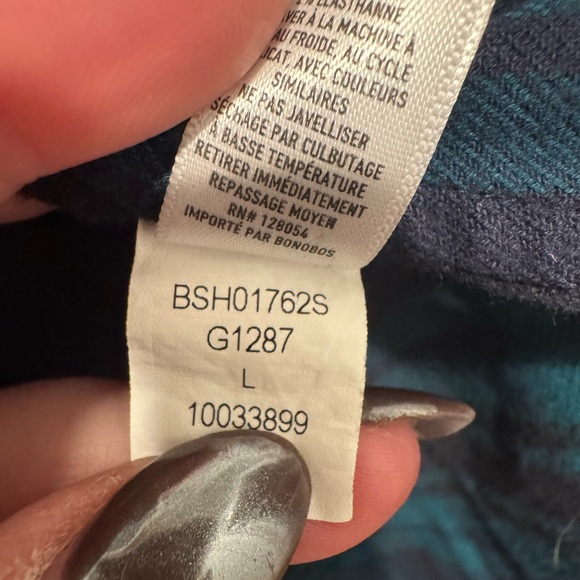 Mens Bonobos Blue and Green Plaid Slim Fit Button Down Shirt Size L - Picture 6 of 12